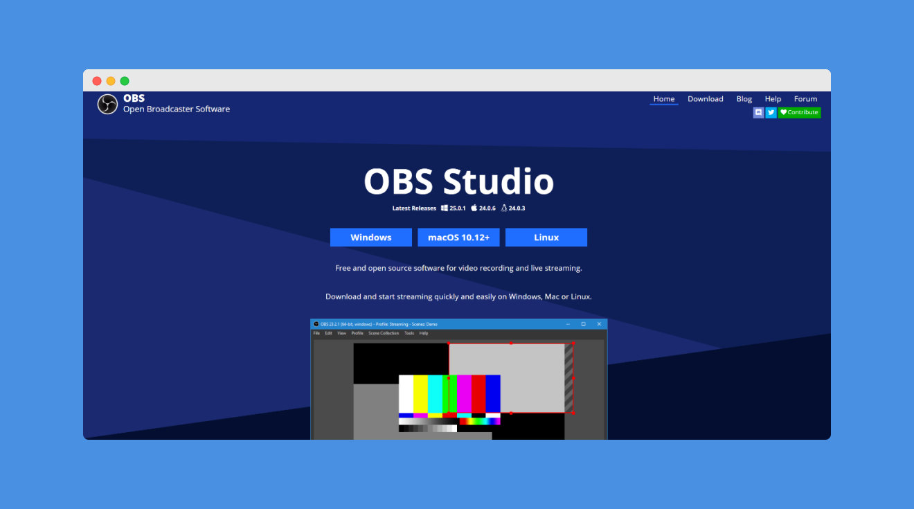 「Open Broadcaster Software」电脑录屏